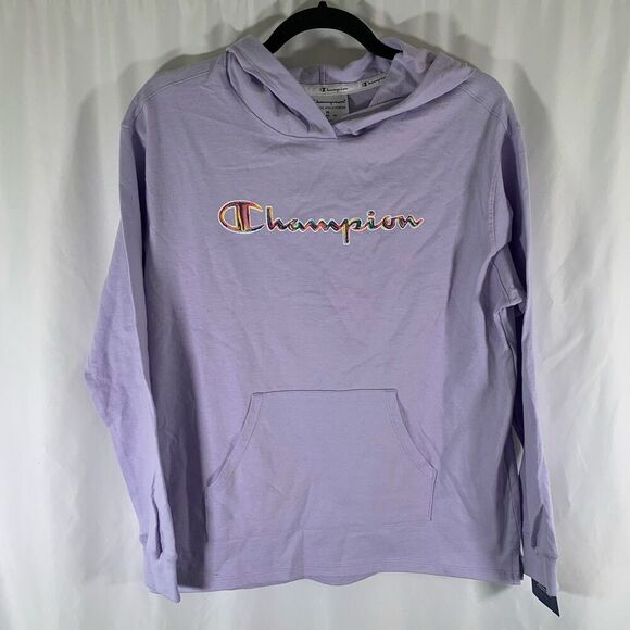 New Champion Hoodie Women's Medium Purple Pockets Lightweight Pullover - Picture 1 of 9
